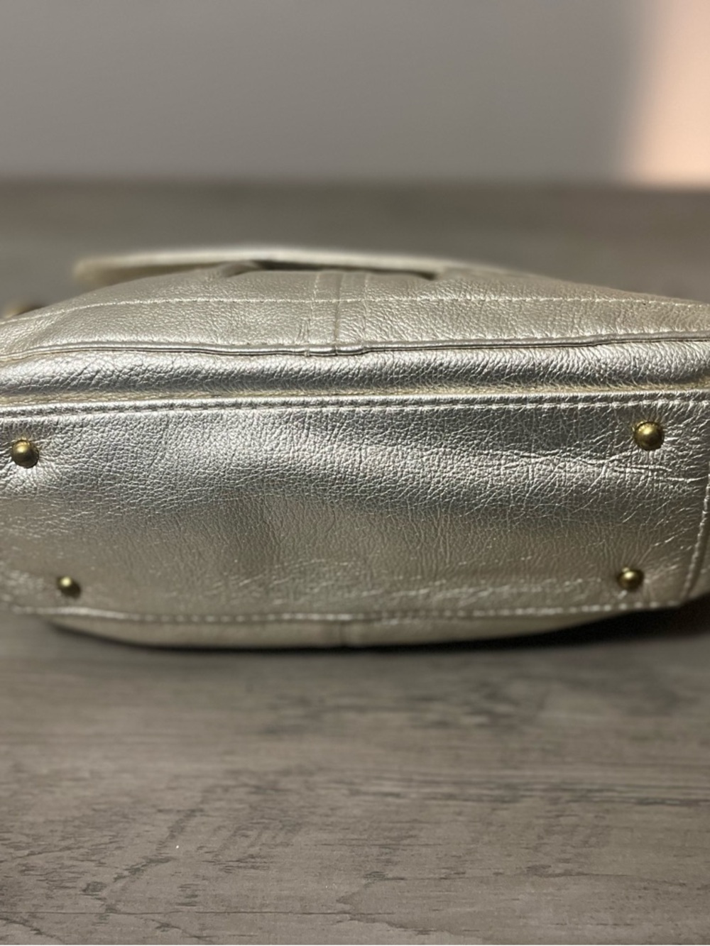 American Leather Company Gold Metallic Crossbody - Picture 3 of 11